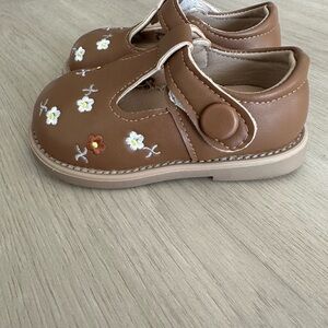 Brown Floral Kids Shoes